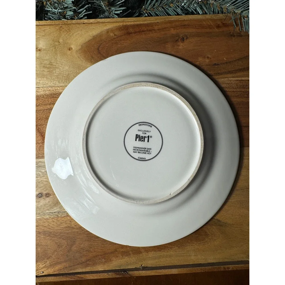 Pier 1 Giraffe Salad Plate 8.5in Cream Brown Ironstone Safari Animal Decor